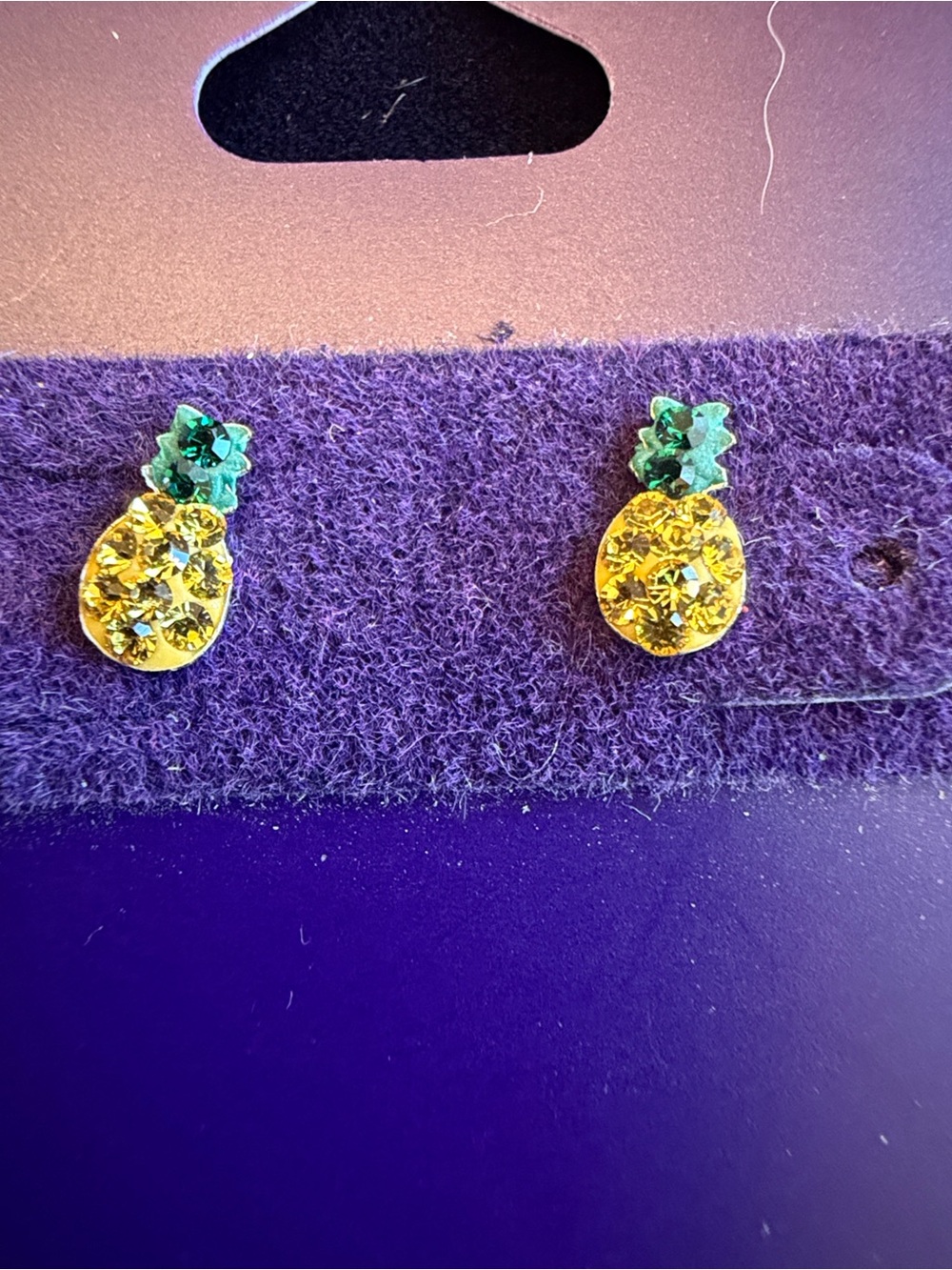 Claire's  Pineapple sterling silver Stud Earrings - Yellow & Green